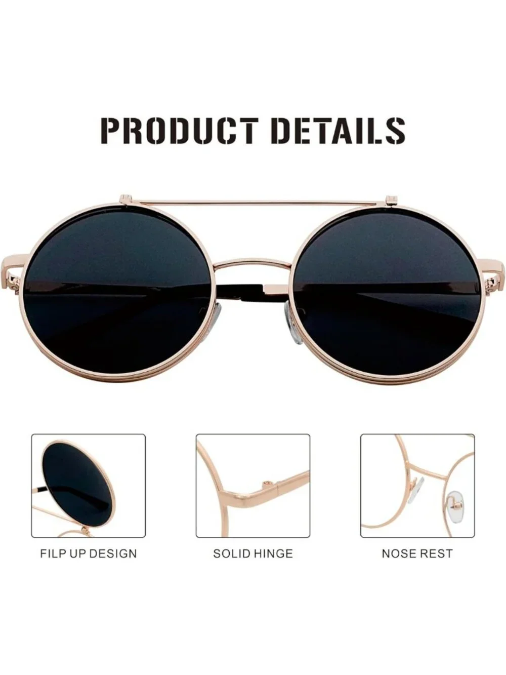 Retro Flip-Up Round Goggles | Steampunk Style Sunglasses for Unique Fashion